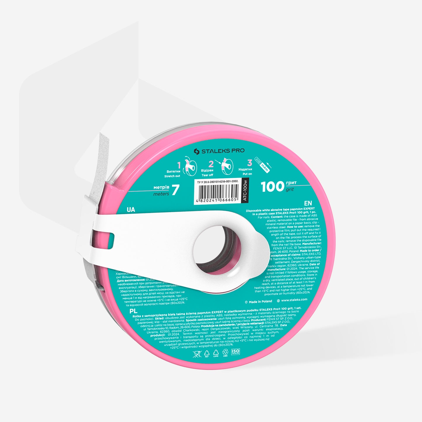 Donut - Disposable white nail file tape in donut case 100 Grit papmAm