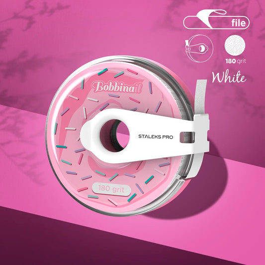 Donut - Disposable white nail file tape in donut case 180 Grit